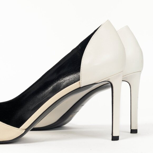 Celine Ivory & Beige Two-Tone Pointed-Toe D'Orsay Pumps - Picture 7 of 9